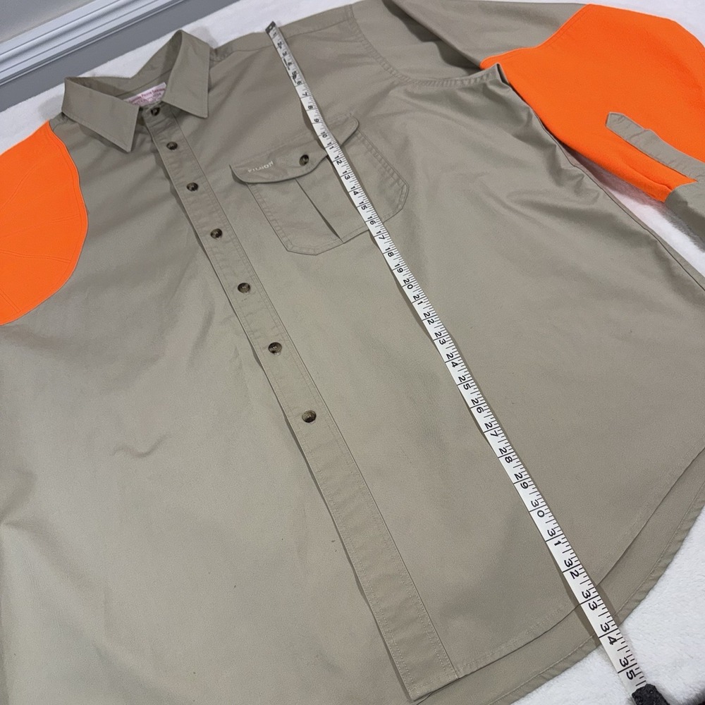 Vtg 90s C.C. Filson Co. Padded Hunting Shooting Shirt Orange Khaki Gorp Sz XXXL - Picture 9 of 16
